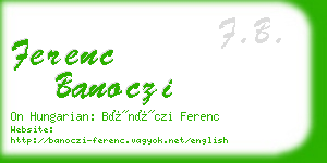 ferenc banoczi business card